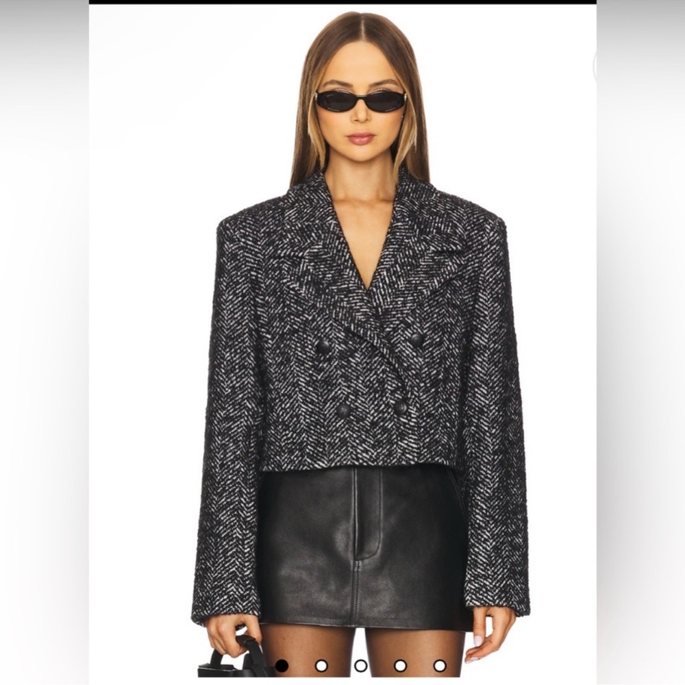 Anine Bing Black and White Tweed Blazer